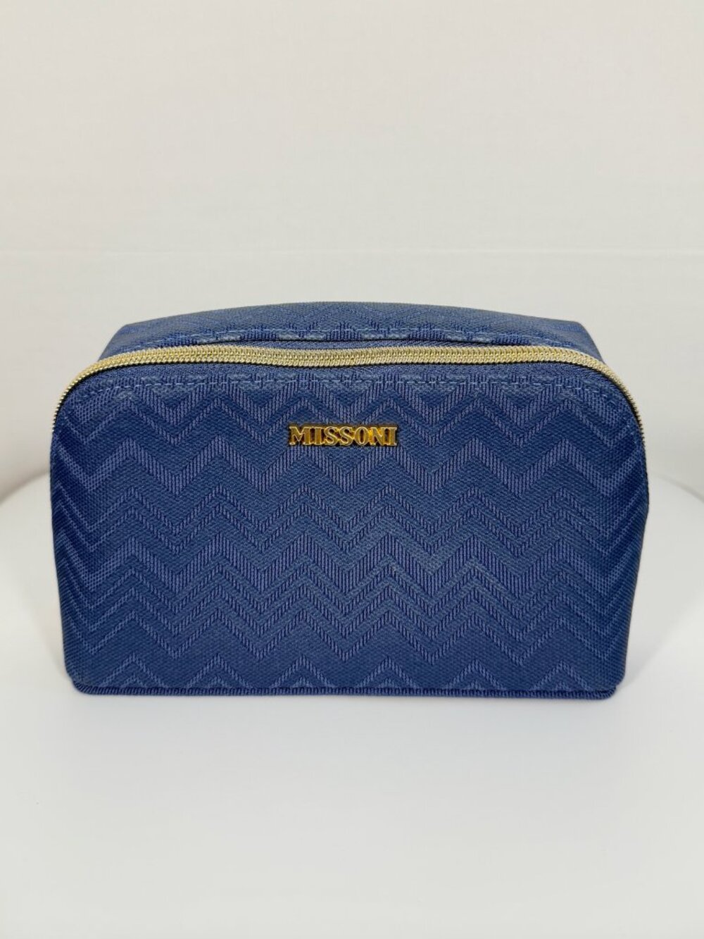 Missoni x Delta Travel Case Blue Zippered Cosmetic Toiletry Pouch NWOT